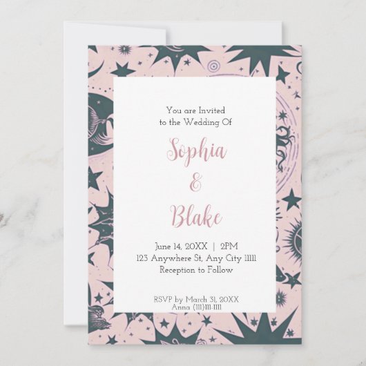 Invitation Mariage Harmonie Céleste (Devant)