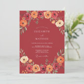 Invitation Mariage Harmonie Floraison Bourgogne (Debout devant)