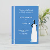 Invitation Mariage hawaïen (bleu) (Debout devant)