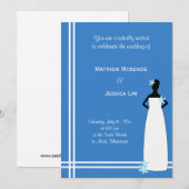 Invitation Mariage hawaïen (bleu) (Devant / Derrière)