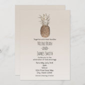 Invitation Mariage hawaïen tropical de l'ananas rustique (Devant / Derrière)