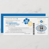 Invitation Mariage Hawaii Boarding Pass (Devant / Derrière)