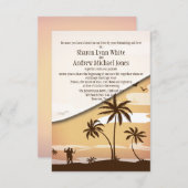 Invitation Mariage Hawaiian Beach Palm Tree de 3,5 po x 5 po (Devant / Derrière)