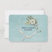 Invitation Mariage Heart RSVP Sur Aqua (Devant)