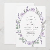 Invitation Mariage Herbal Doux Lavande (Devant / Derrière)