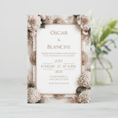 Invitation Mariage Héritage Hydrangea Ivoire (Debout devant)