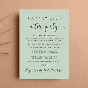 Invitation Mariage Heureux Jamais Après La Réception De Fête