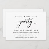 Invitation Mariage heureux pour toujours, fête d'élopement mi (Devant / Derrière)