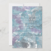 INVITATION MARIAGE HIBISCUS EN COULEUR D'EAU BLEU (Dos)