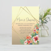 Invitation Mariage Hibiscus moderne (Debout devant)