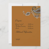 Invitation Mariage hindou de Paisley Gold Silver Navy (Dos)