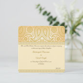 Invitation Mariage hindou de paisley or (Debout devant)