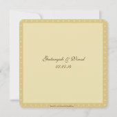 Invitation Mariage hindou de paisley or (Dos)