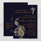 Invitation Mariage hindou de Paisley Paisley (Devant / Derrière)