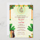 Invitation Mariage hindou du sud de l'Inde Ganesha et Banana  (Devant)