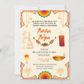 Invitation Mariage hindou floral numérique (Devant)