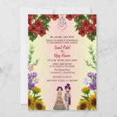 Invitation Mariage hindou indien Ganesha Floral (Devant)