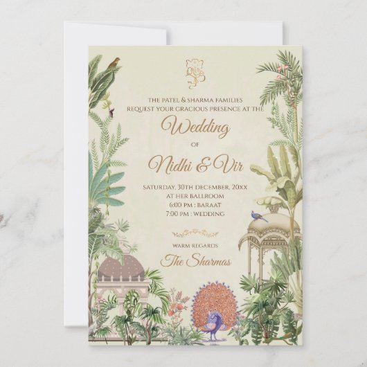 Invitation Mariage hindou numérique indien (Devant)