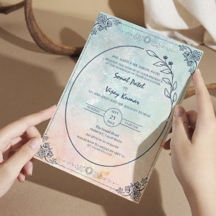 Invitation Mariage hindoue indienne moderne magnifique