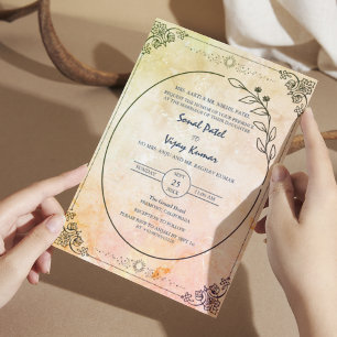 Invitation Mariage hindoue indienne moderne magnifique
