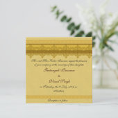 Invitation mariage hindu de brocade d'or (Debout devant)