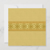 Invitation mariage hindu de brocade d'or (Dos)