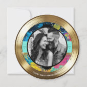 Invitation Mariage Hip hop de la photo retro 80's 90's Gold (Dos)