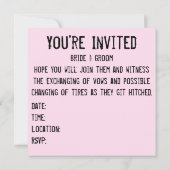 Invitation - Mariage - "Hitched" (Dos)