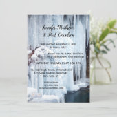Invitation Mariage hivernal aux étincelles de glace Réception (Debout devant)