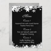 Invitation Mariage hivernal aux flocons noirs (Devant / Derrière)