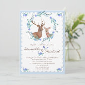 Invitation Mariage hivernal de Deers in Love Woodland (Debout devant)