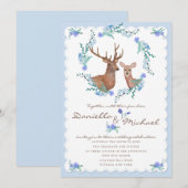 Invitation Mariage hivernal de Deers in Love Woodland (Devant / Derrière)