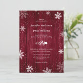 Invitation Mariage hivernal de la flamme des neiges en Bourgo (Debout devant)