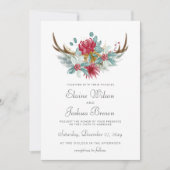 Invitation Mariage hivernal des cerfs de bois (Devant)