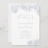 Invitation Mariage hivernal Dusty Blue (Devant)