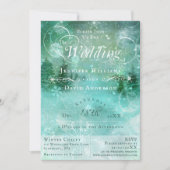 Invitation Mariage hivernal en bois enneigé (Devant)