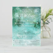 Invitation Mariage hivernal en bois enneigé (Debout devant)