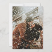 Invitation Mariage hivernal en bois enneigé (Dos)