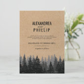 Invitation Mariage hivernal Kraft des pins russes (Debout devant)