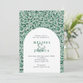 Invitation Mariage hivernal moderne Mistletoe Arch (Debout devant)