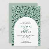 Invitation Mariage hivernal moderne Mistletoe Arch (Devant / Derrière)