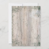 Invitation Mariage hivernal neige dans la forêt verte de bois (Dos)