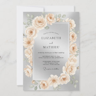 Invitation Mariage hivernal orné d'argent