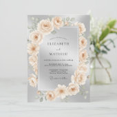 Invitation Mariage hivernal orné d'argent (Debout devant)