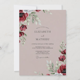 Invitation Mariage hivernal pittoresque en Bourgogne