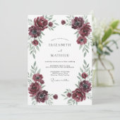 Invitation Mariage hivernal profond bordeaux (Debout devant)