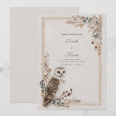Invitation Mariage hivernal rustique dans une forêt enneigée (Devant / Derrière)