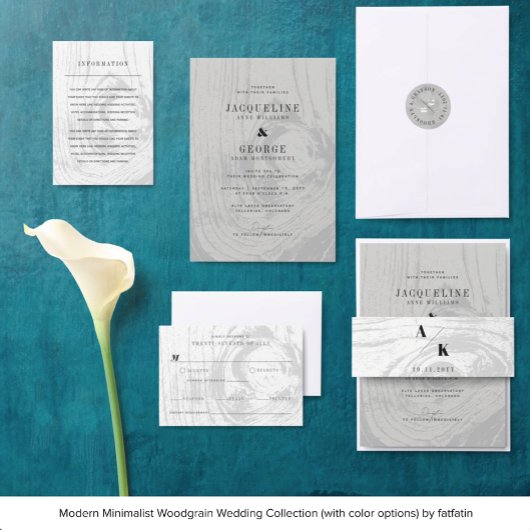 Invitation Mariage hivernal rustique moderne classique