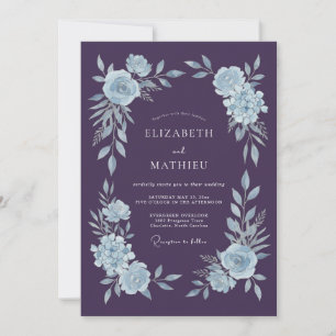 Invitation Mariage hivernal séduisant Deep Purple