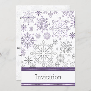 Invitation mariage hivernal violet